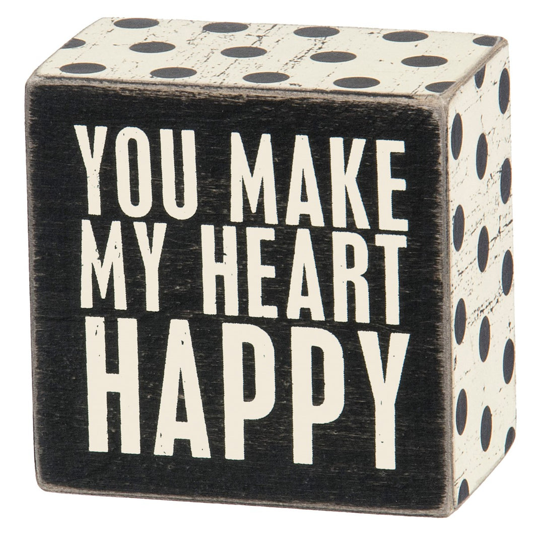 Heart Happy Box Sign