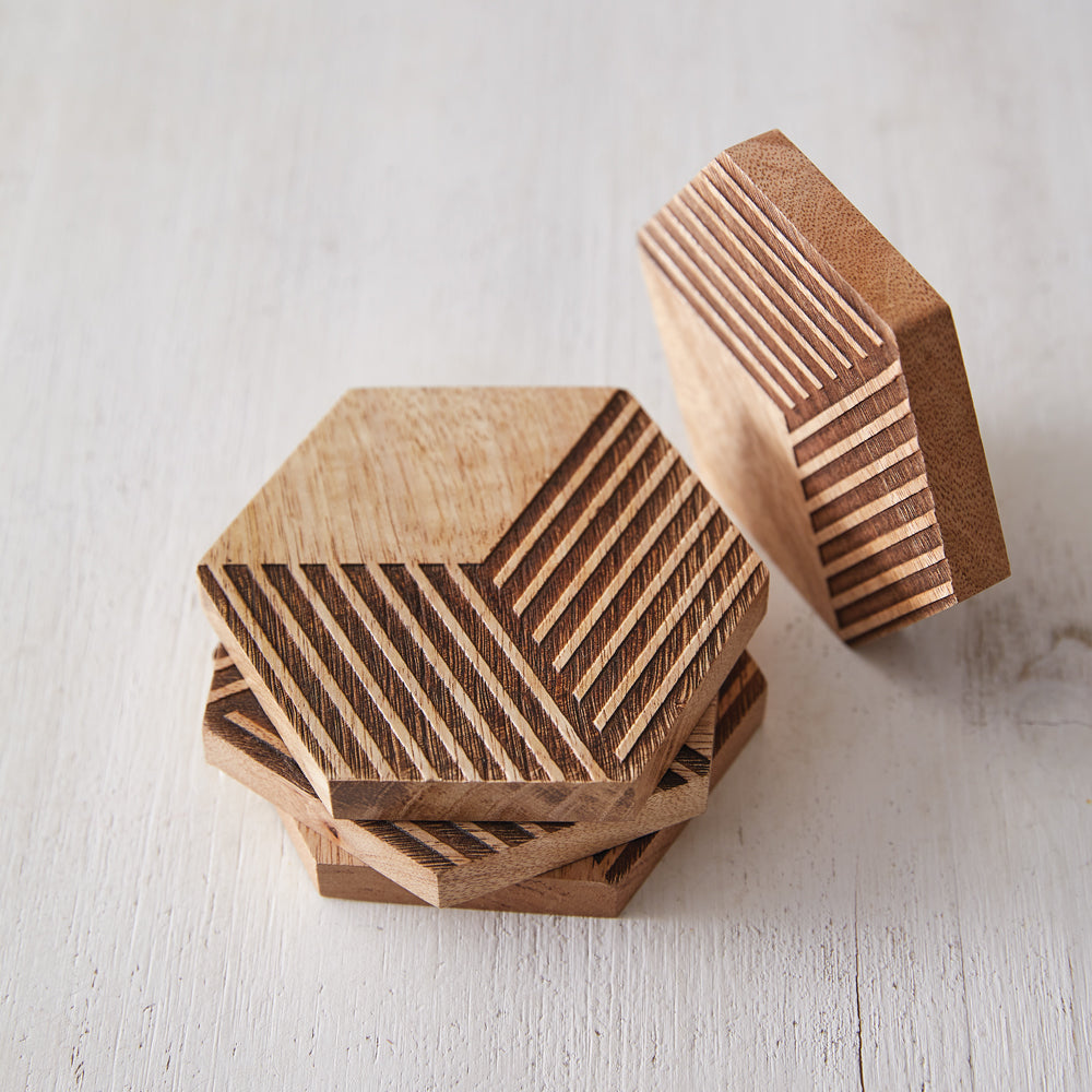 Geometric Wood Coasters