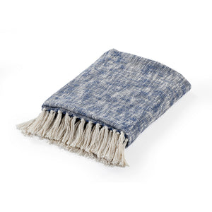 Boho Chambray Throw Blanket with Fringe