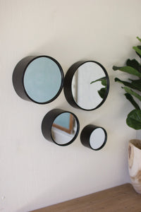 Antique Black Round Metal Wall Mirrors