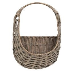 Graywashed Oval Hanging Wall Basket
