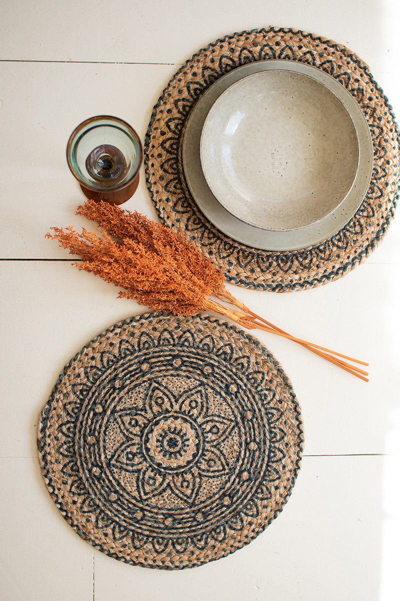Round Printed Jute Placemats