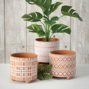 Tribal-Inspired Patterned Planters