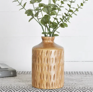 Carved Wood Vase