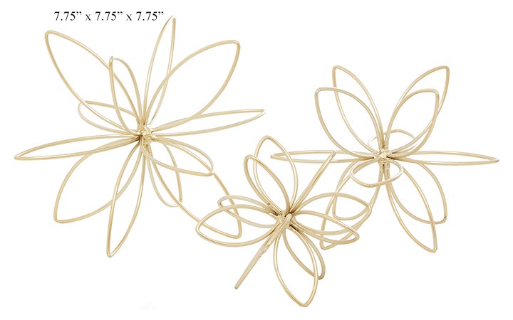 Gold 3-D Flowers