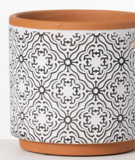 Terracotta Black and White Planters