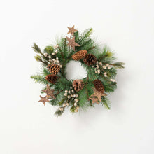 Load image into Gallery viewer, Goldstar Rustic Pine Wreath
