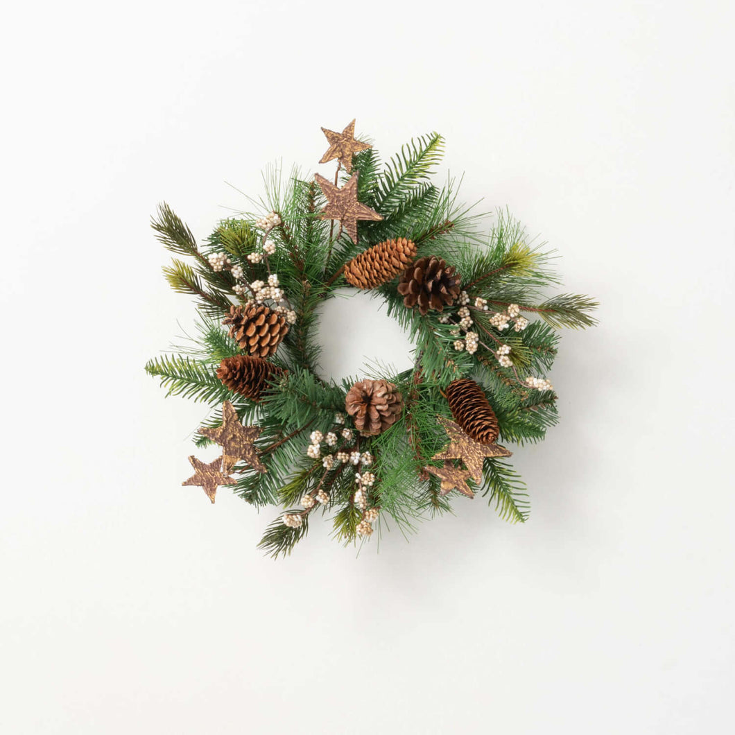 Goldstar Rustic Pine Wreath