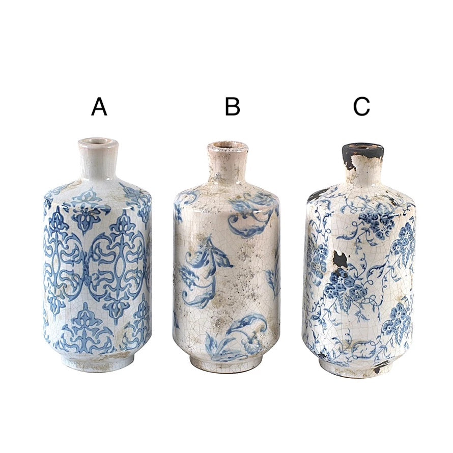 Tall Terracotta Vase w/ Pattern