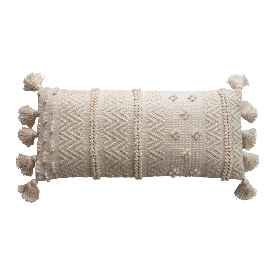 Woven Cotton Lumbar Pillow