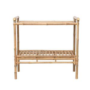 Bamboo 2-Tier Shelf with Bottom Slatted Shelf