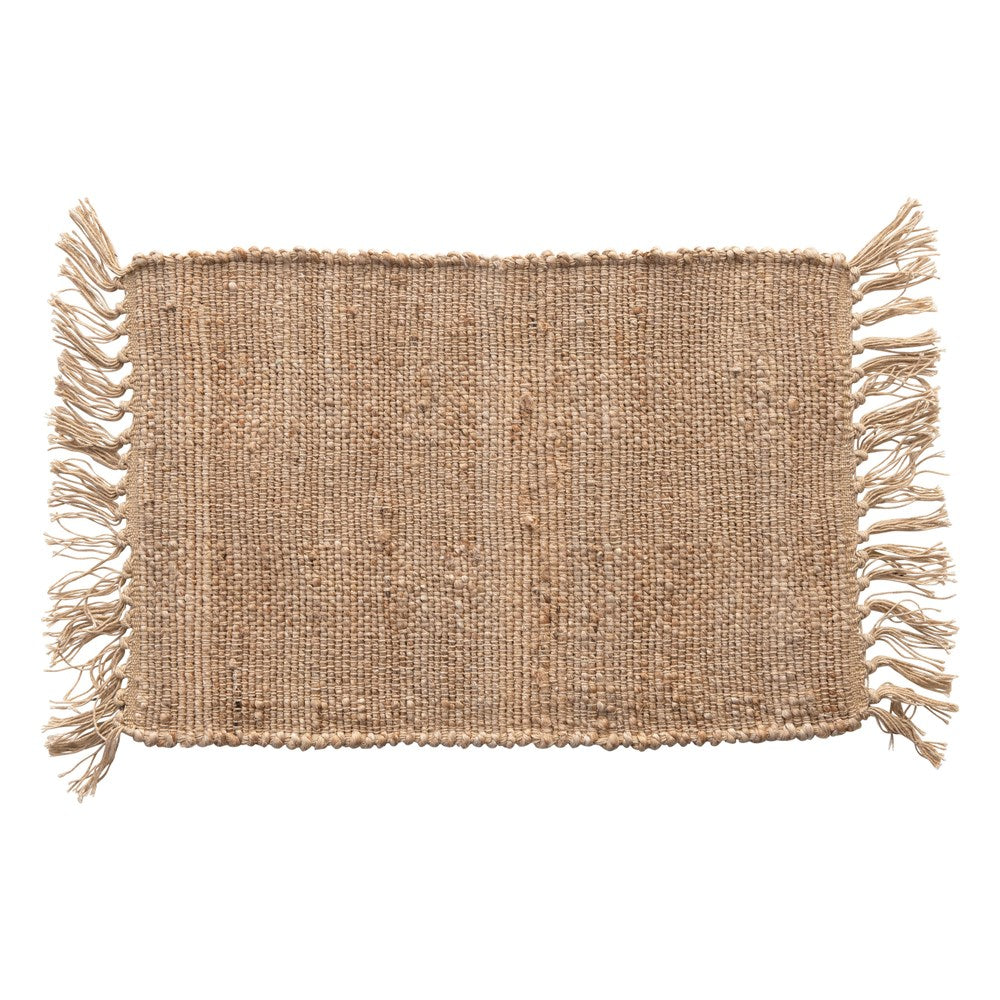 Natural Woven Cotton & Jute Placemat with Tassels