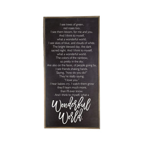 What a Wonderful World Vertical Sign