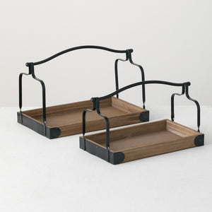 Wooden Tray Set with Handles