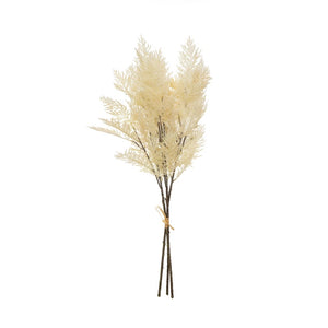 White Flocked Faux Reed Plume